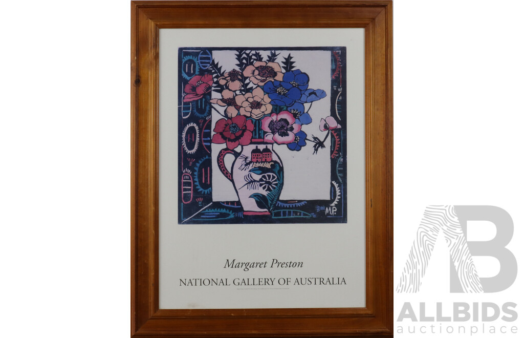 Framed Margaret Preston at National Gallery of Australia Exhibition Poster