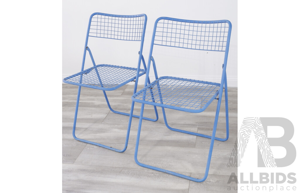 Pair of Vintage Metal Folding Chairs