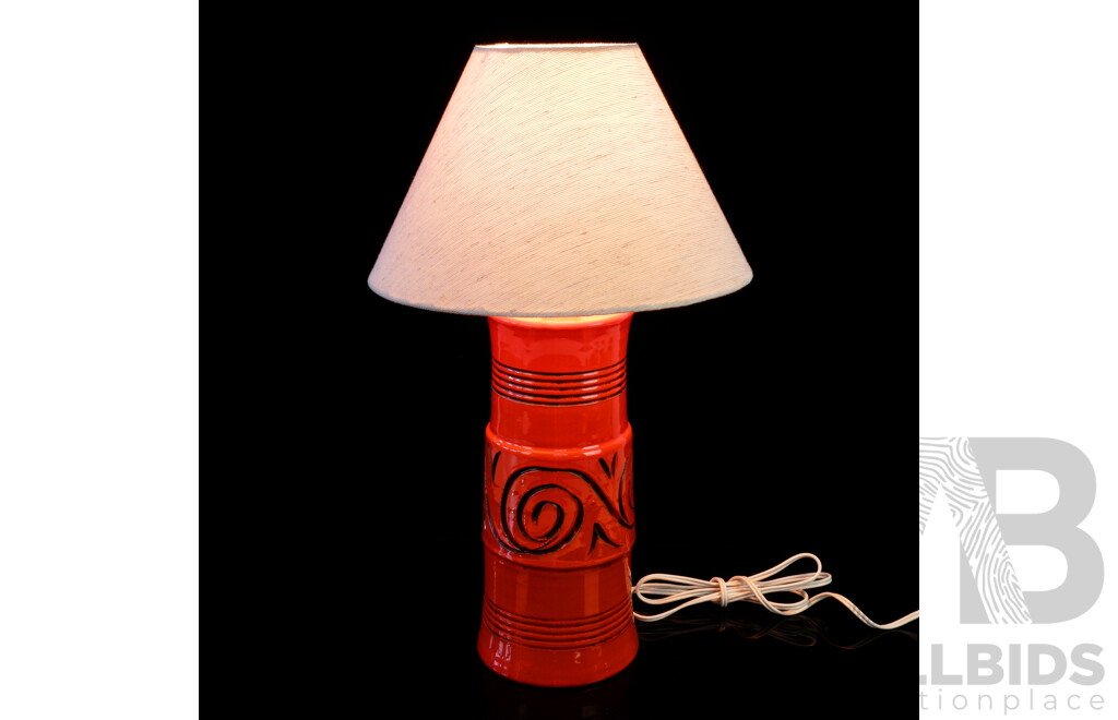 Retro Orange Ceramic Table Lamp by Bretnell Imports