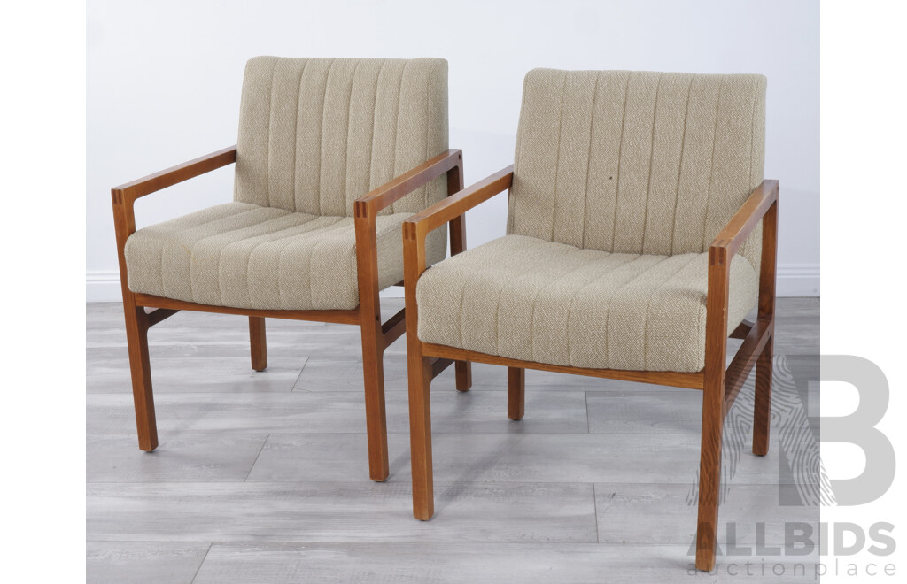 Pair of Vintage Upholstered ANU Design School Armchairs
