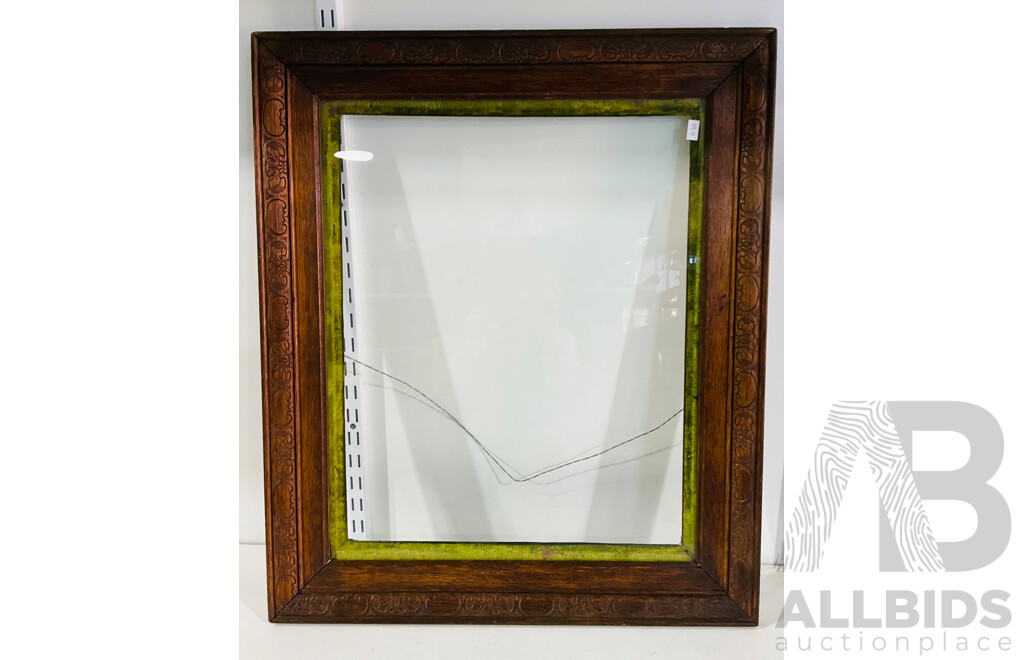 Antique Pressed Timber Picture Frame with Original Float Glass