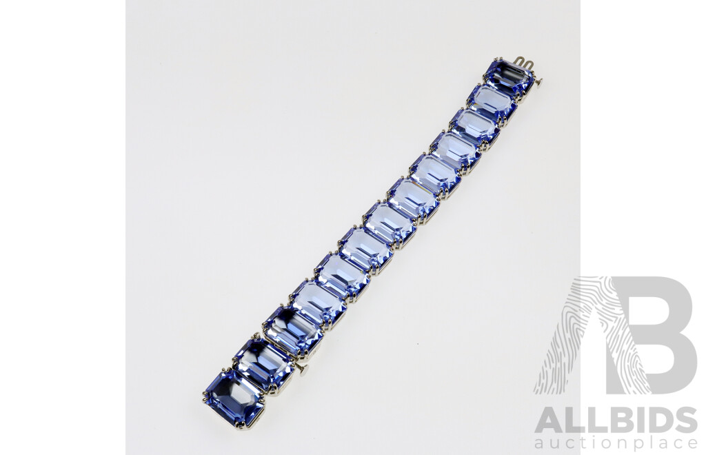 Swarovski 'Milenia' Blue Bracelet - 17/20cm, 20mm Wide