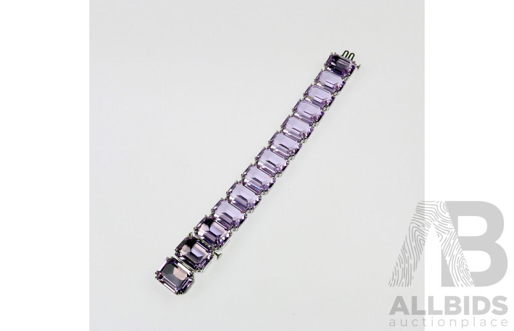Swarovski 'Milenia' Pink Bracelet, 17/20cm, 20mm Wide