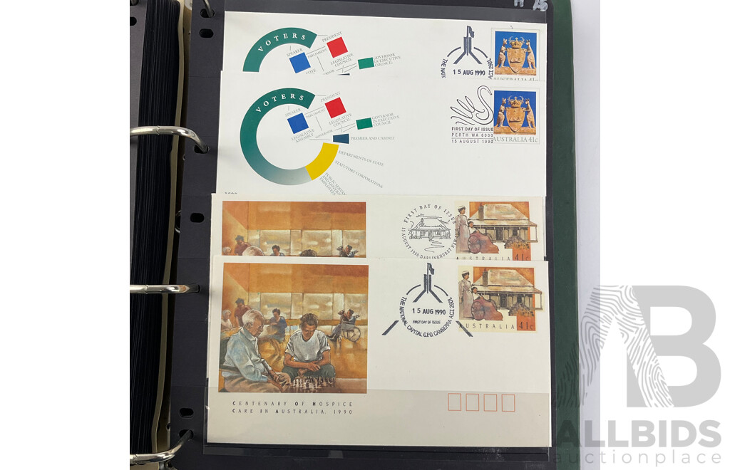 Collection of Australian 1990-1991 First Day Covers Including Joint Issue with USSR, Colonial Stamps of Australia, ANZAC Tradition and More