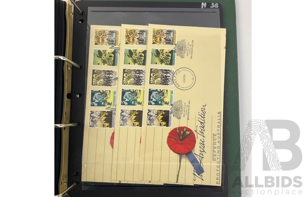 Collection of Australian 1990-1991 First Day Covers Including Joint Issue with USSR, Colonial Stamps of Australia, ANZAC Tradition and More