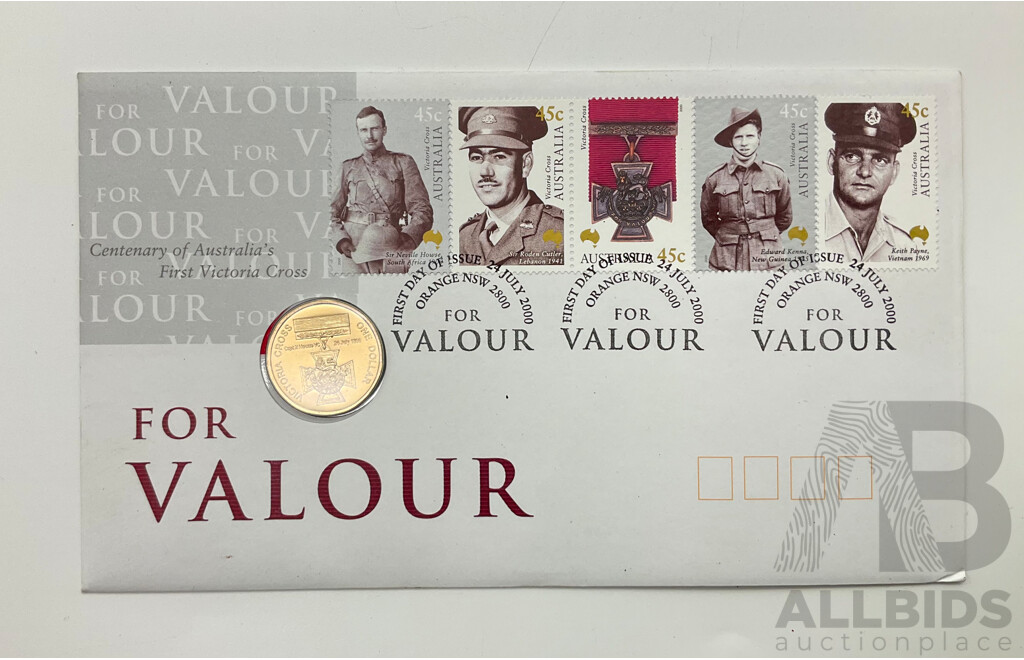 Australian 2000 'For Valour' Victoria Cross One Dollar Coin PNC