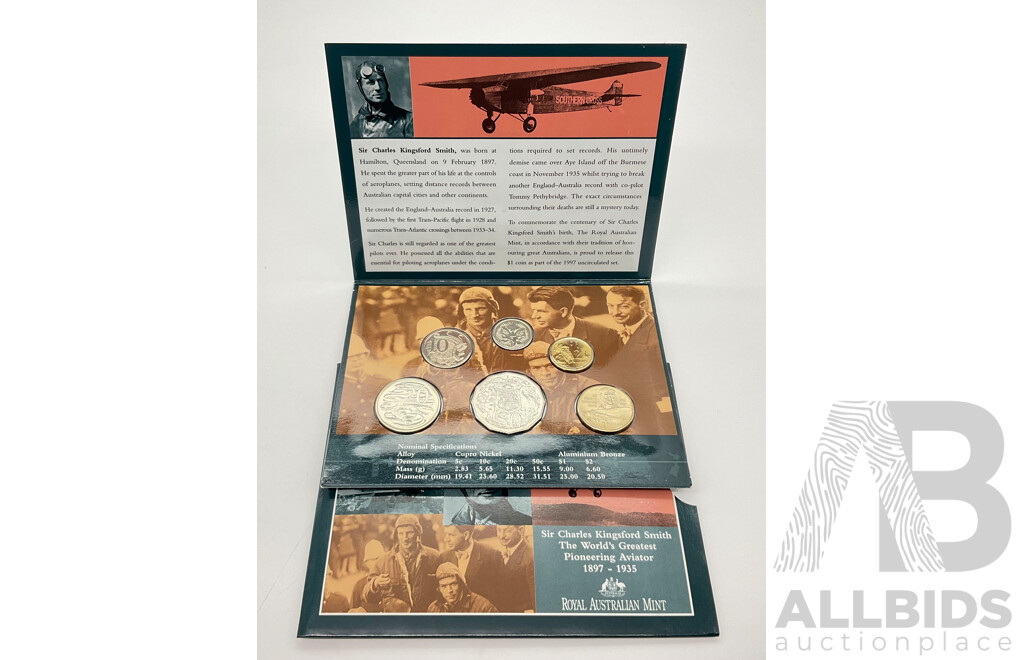 Australian RAM 1997 UNC Six Coin Set, Charles Kingsfordsmith