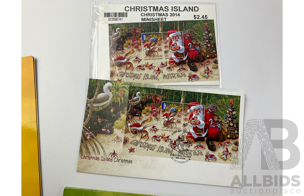 Australian Christmas Themed Stamp Packs and First Day Covers Including 2014 Christmas Island, 2013 Merry Christmas and More