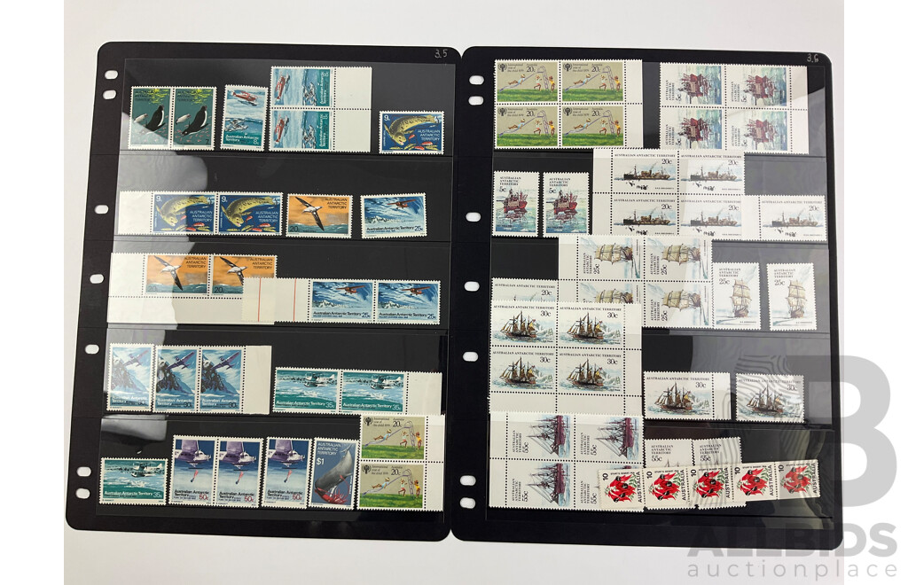 Australian and Antarctic Territories 1978-1979 Mint Stamps, Blocks and Gutters Including Race Horse and Steam Paddle Series