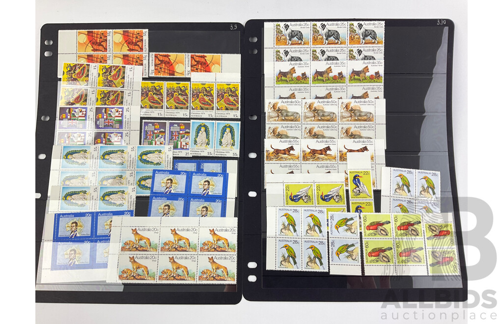 Australian and Antarctic Territories 1979-1980 Mint Stamps, Blocks and Gutters Including Australian Birds and 1980 National Stamp Week