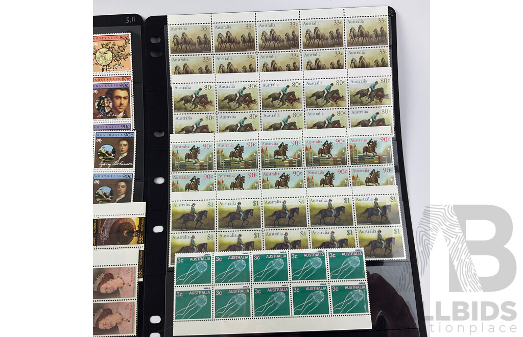 Australian 1980’s Mint Stamps Including Bicentennial, Click Go the Shears, Marine Life and More