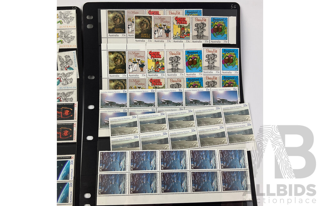 Australian 1980's Mint Stamps Including Australian Antarctic Territory, Electronic Mail, Coastal Shipwrecks, and More