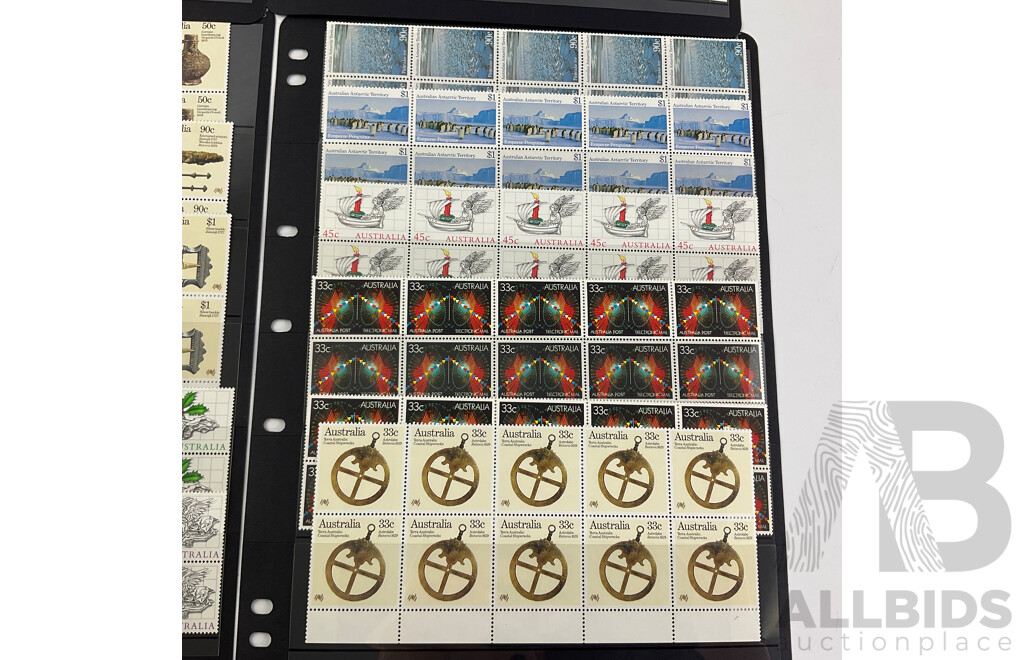 Australian 1980's Mint Stamps Including Australian Antarctic Territory, Electronic Mail, Coastal Shipwrecks, and More