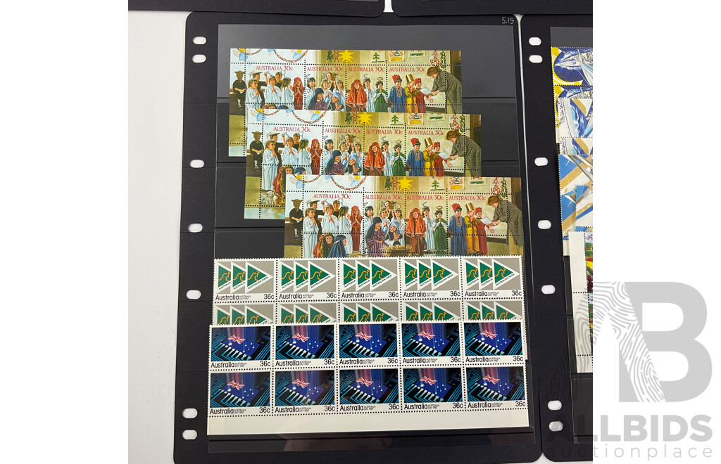 Australian 1980's Mint Stamps Including America's Cup, International Year of Peace, Australia Day 1987, and More