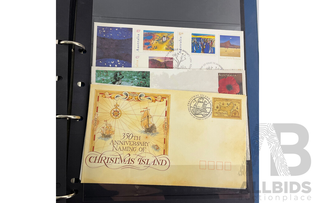 Album of Australian/Keeling Islands 1994/95 First Day Covers and Stamp Sheet