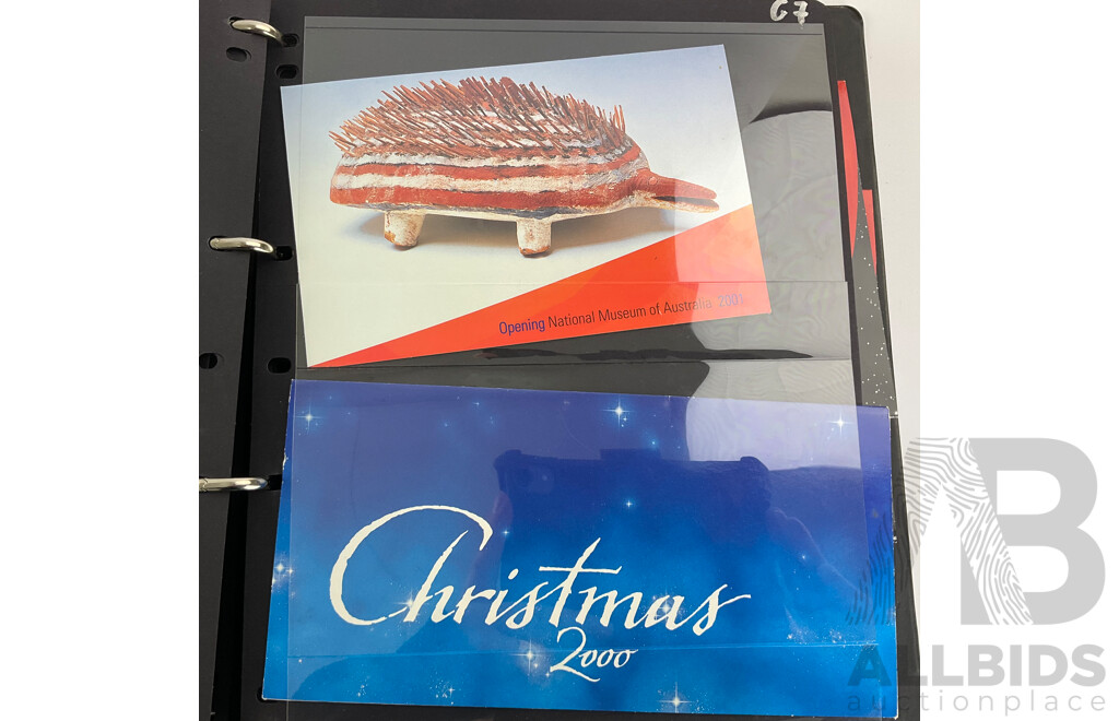 Album of Australian 2000/2001 Stamp Packs Including Sydney Olympics/Paralympics, Christmas, QE2 Birthday, Gardens and More