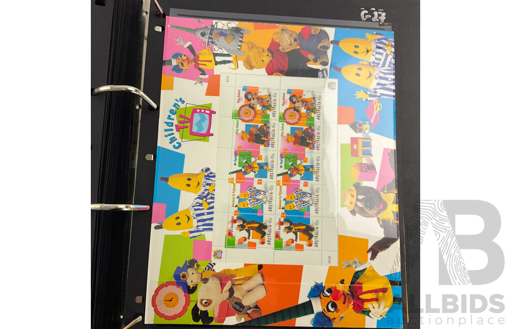 Album of Australian 2000/2001 Stamp Packs Including Sydney Olympics/Paralympics, Christmas, QE2 Birthday, Gardens and More
