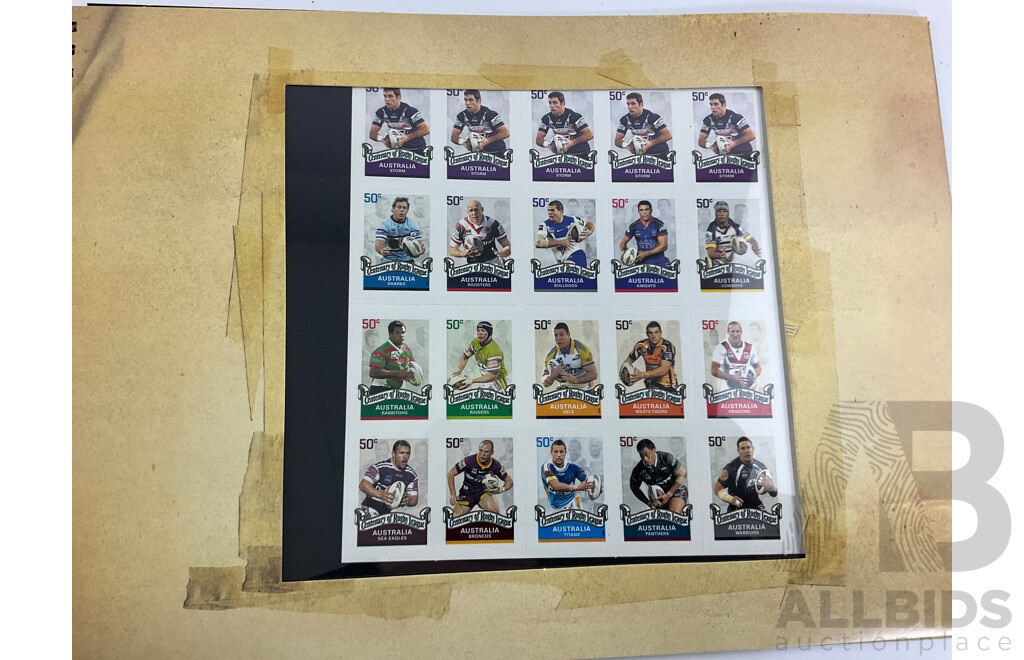 Australian 2008 Centenary of Rugby League Stamp Booklet Collection, Face Value $85