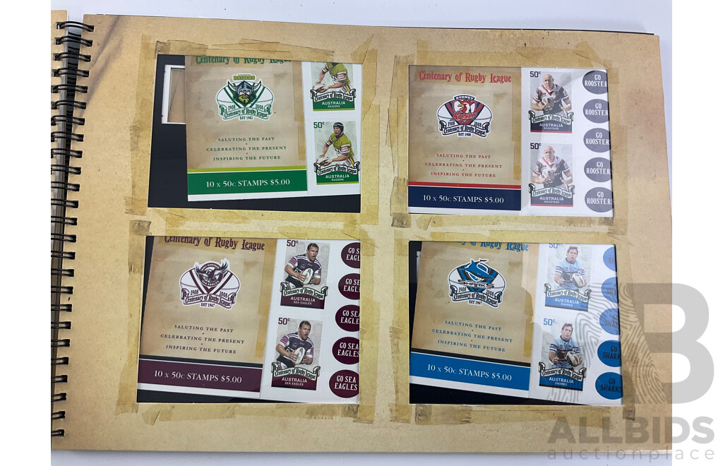 Australian 2008 Centenary of Rugby League Stamp Booklet Collection, Face Value $85