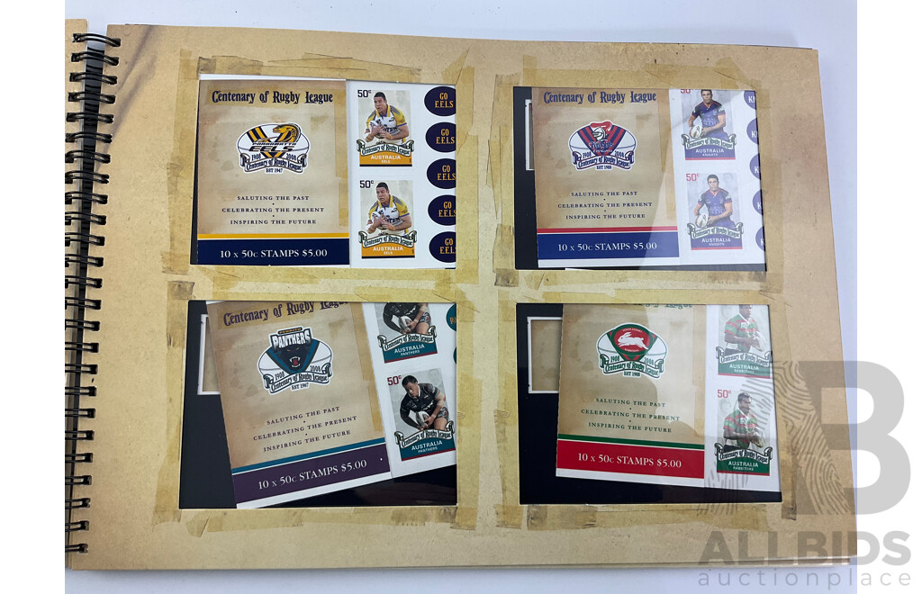 Australian 2008 Centenary of Rugby League Stamp Booklet Collection, Face Value $85