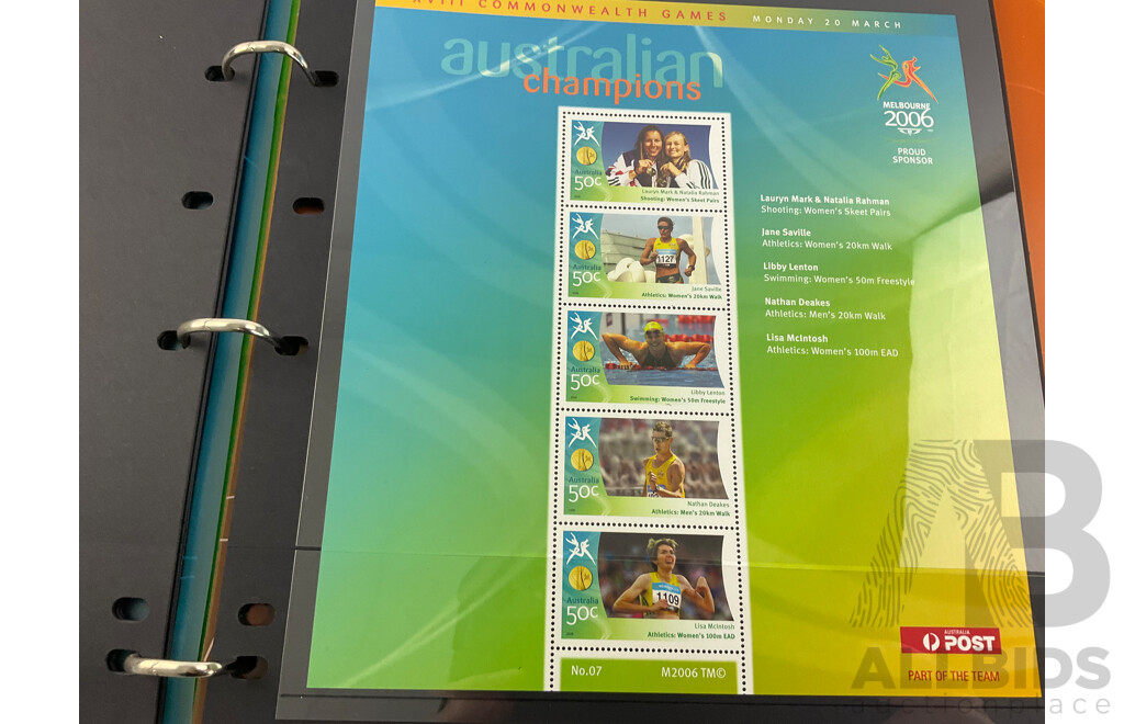 Australian 2008 Olympic Stamp Collection and 2006 Commonwealth Games PNC/Stamp Album