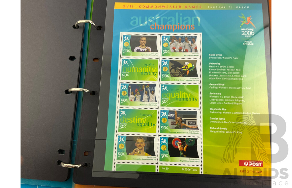 Australian 2008 Olympic Stamp Collection and 2006 Commonwealth Games PNC/Stamp Album
