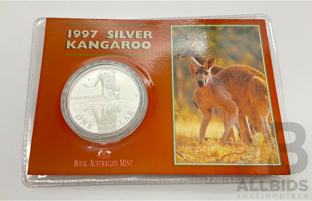 Australian RAM 1997 One Dollar Silver Coin ‘C’ Mint Mark, Kangaroo .999
