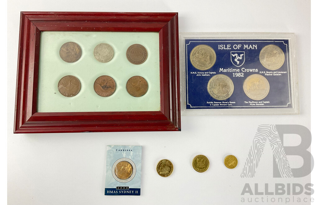 Australian and Isle of Man Commemorative Coins Including Predecimal and Maritime Crowns