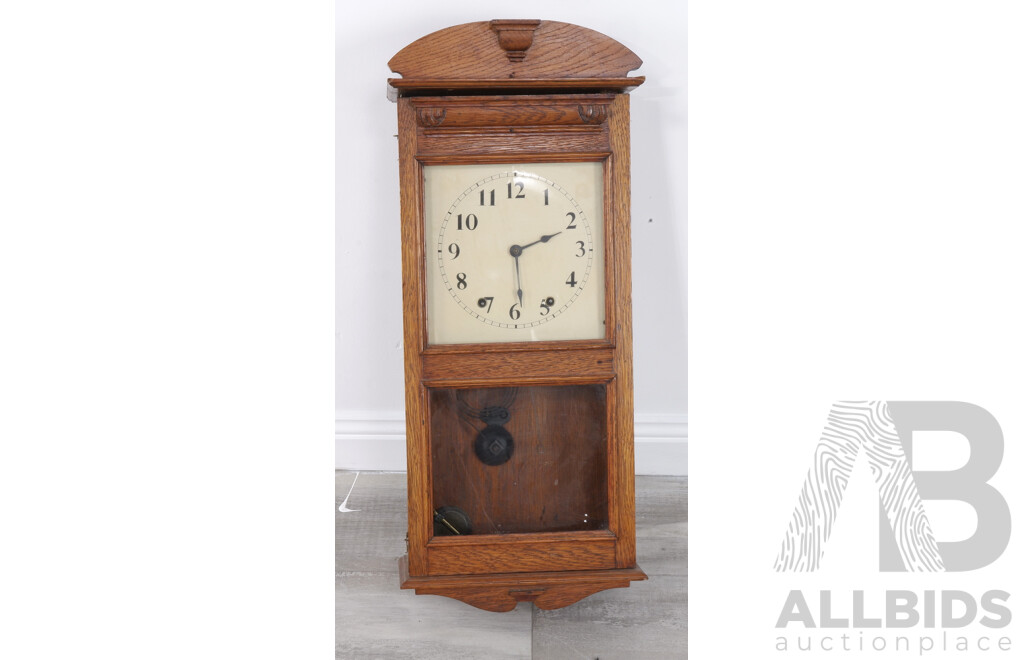 Vintage Oak Cased Wall Clock
