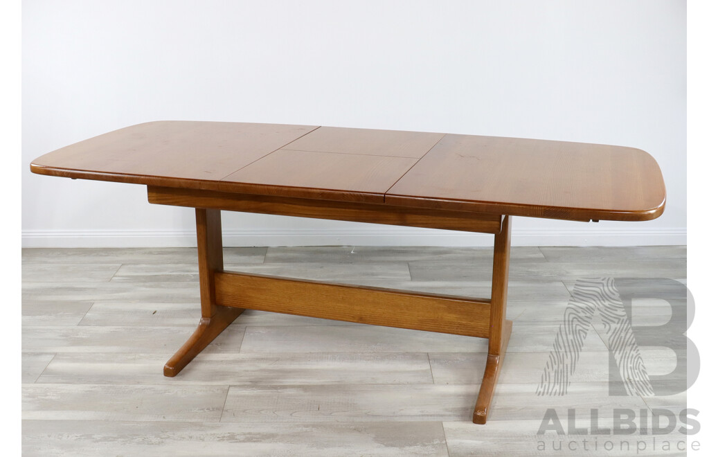 Vintage Twin Pedestal Extension Dining Table