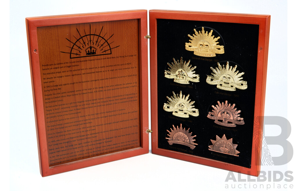 Australian Army Rising Sun Badge Set in Presentation Box