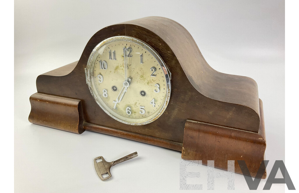 Vintage F.M.S Art Deco Mantle Clock, Made in Germany