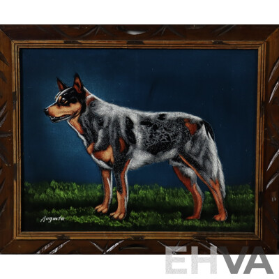 Vintage Rottweiler on factory Velvet Painting