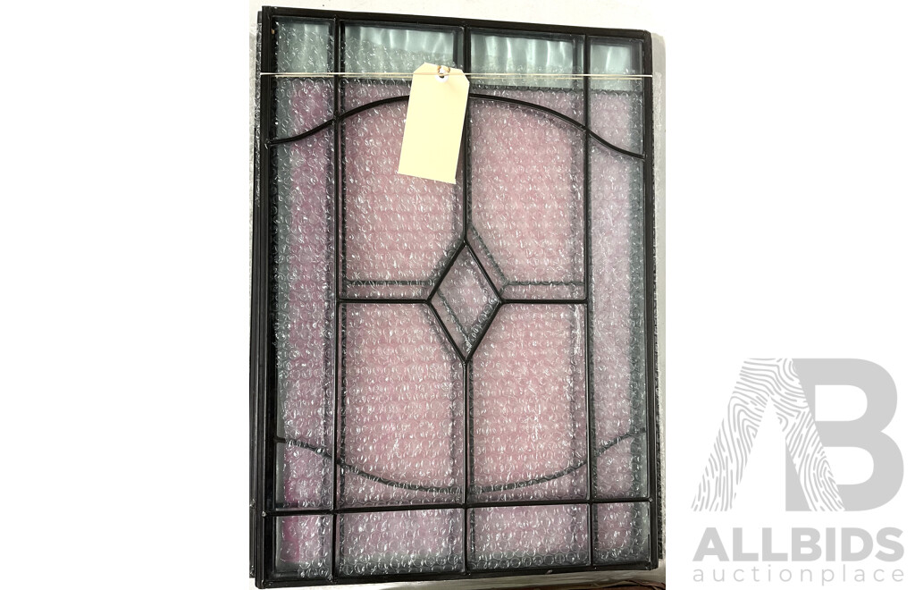 Three Matching Textured Glass Decorative Panels