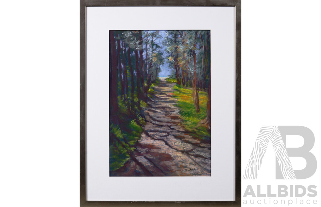 Lyn Woolridge, (Contemporary, Australian), Patterns Along the Path, Landscape, Pastel on Board, 65 X 51 cm (frame)