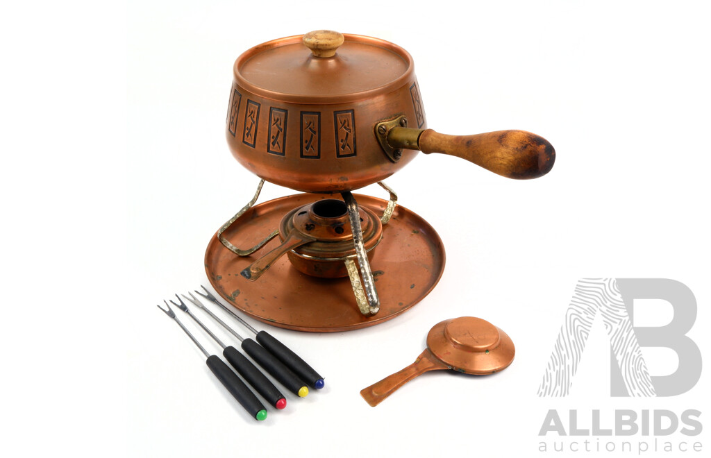 Retro Rodd Copper Fondue Set