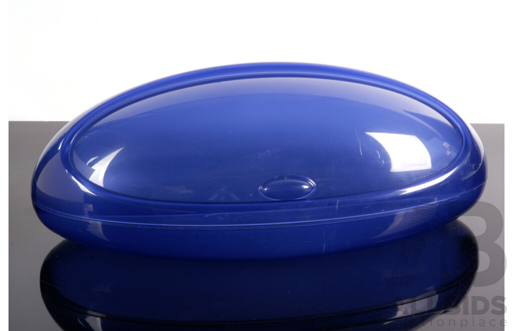 Retro Italian Alessi Blue Bread Bin by Stefano Giovannoni & Elisa Gargan