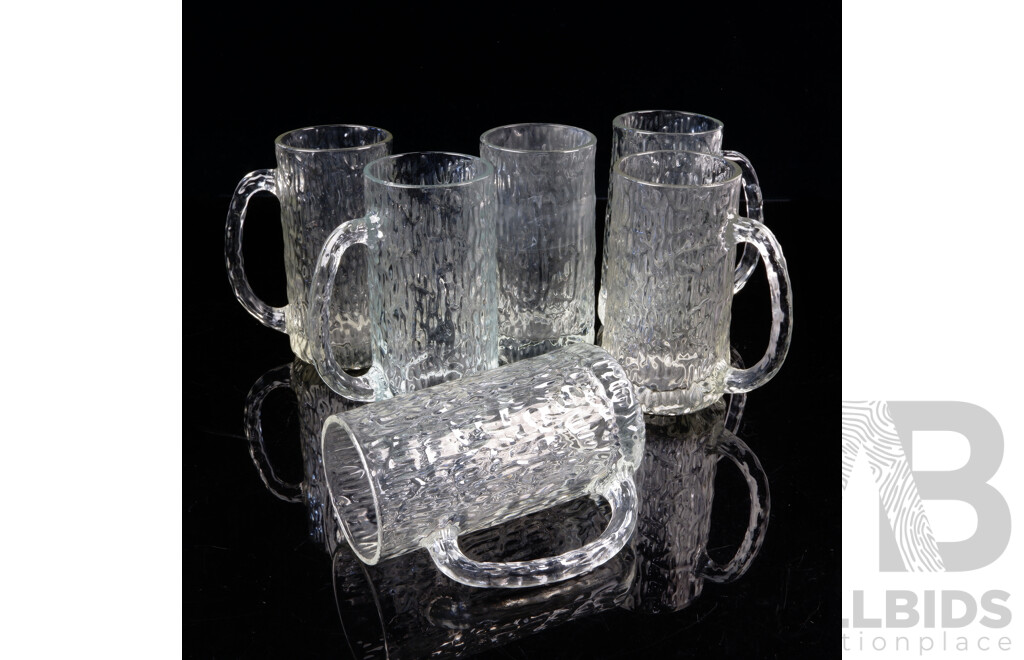 Set Six Retro Ravenhead Siesta Textured Beer Tankards