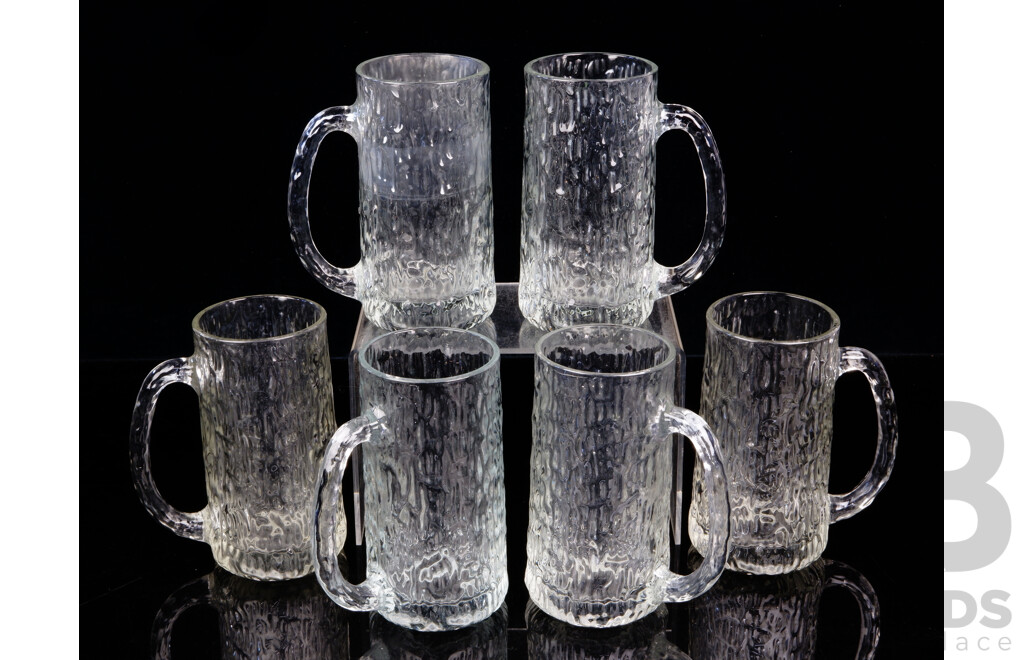 Set Six Retro Ravenhead Siesta Textured Beer Tankards