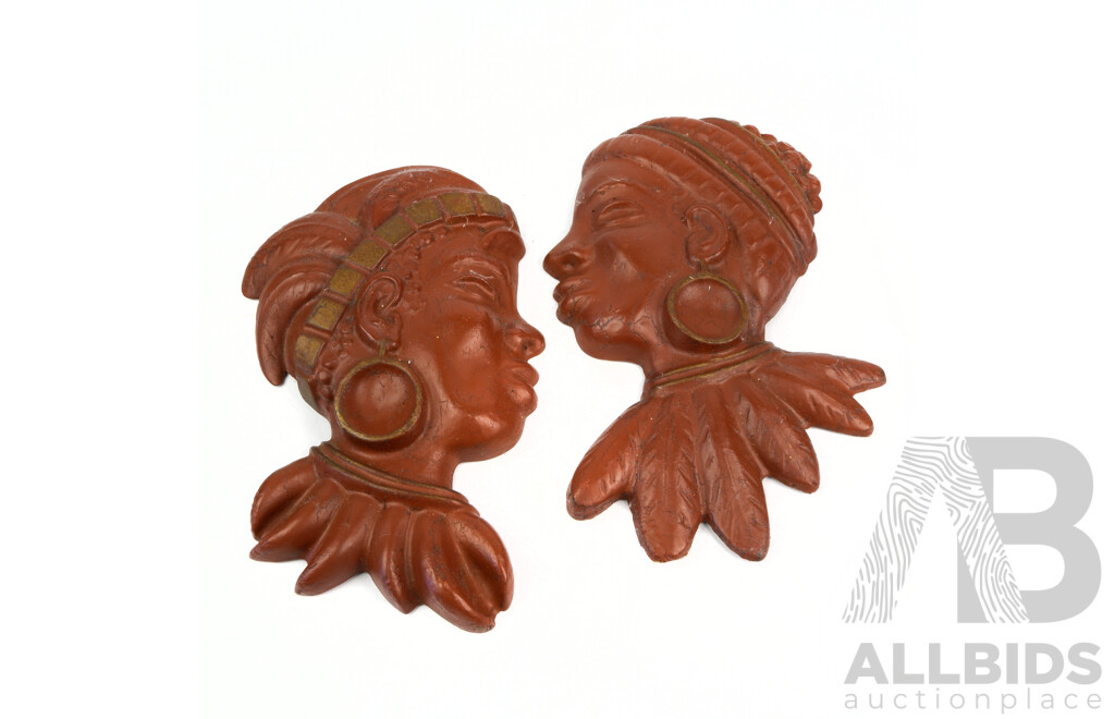 Dorothea Wight Ceramic African Queen Wall Busts, Replicas