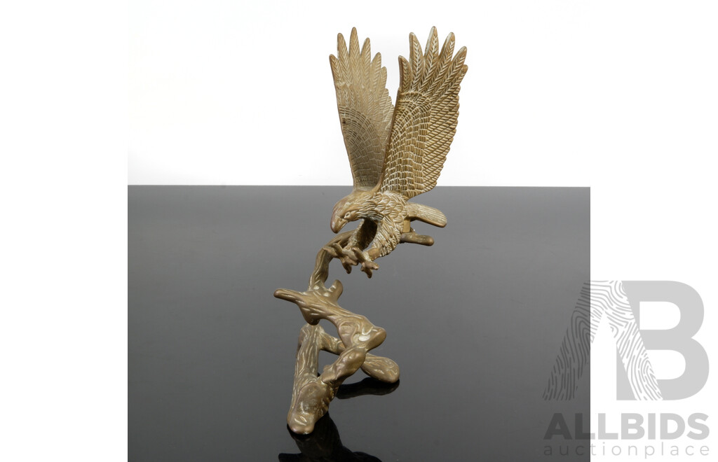 Brass Eagle on Branch Figure