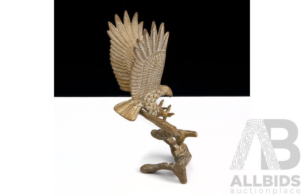 Brass Eagle on Branch Figure