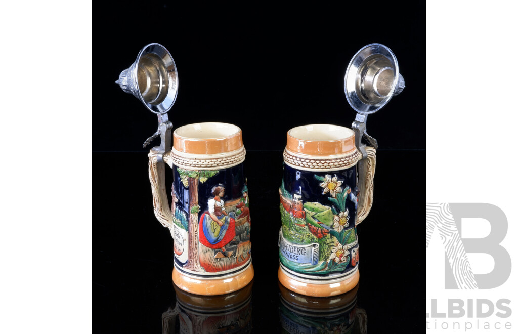 Two Albert Thewalt Half Litre Lidded Steins