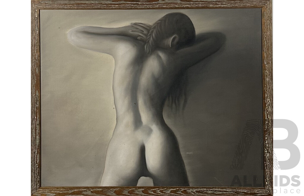 Artist and Date Unknown, Nude Study, Oil on Canvas, 87 x 107 cm (frame)