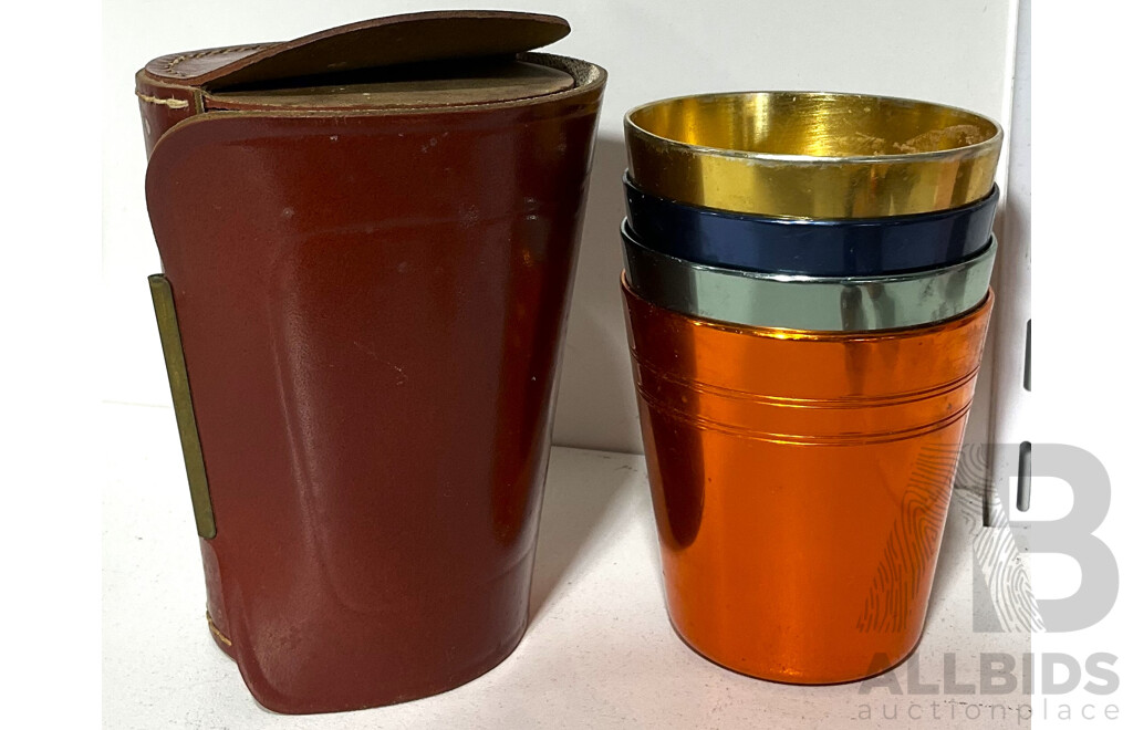 Vintage Anodised Picnic Cup Set
