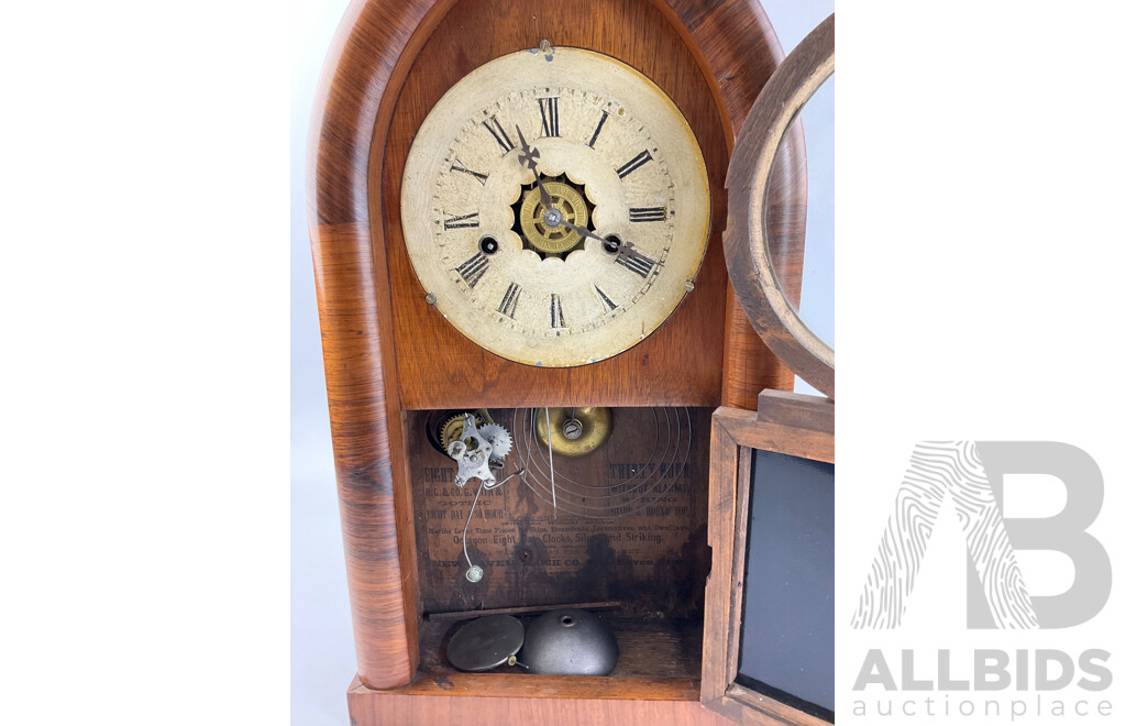 Antique New Haven Beehive Chiming Clock with Roman Numerals