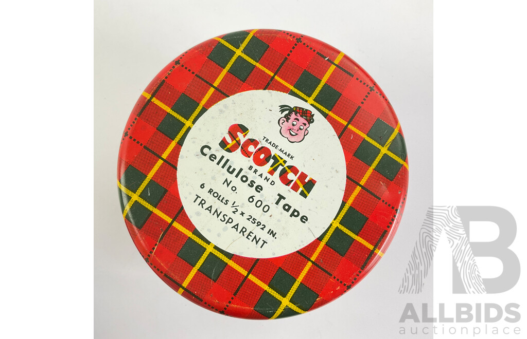 Vintage Tape Tins Including Bear Tape and Scotch Tape