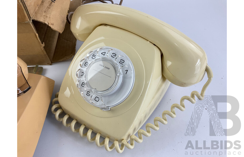 Three Retro Telecom Australia Rotary Dial Telephones Including AWA and STC