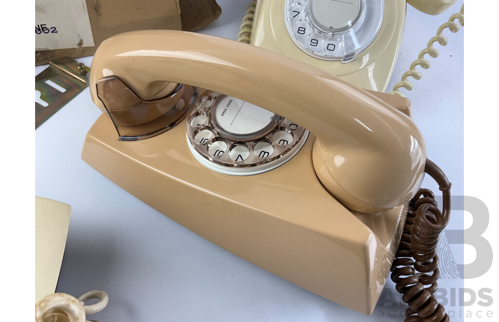 Three Retro Telecom Australia Rotary Dial Telephones Including AWA and STC