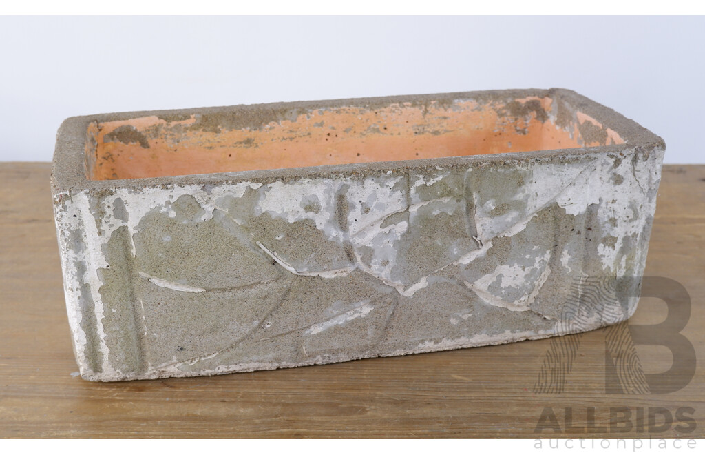 Vintage Cast Concrete Trough Planter